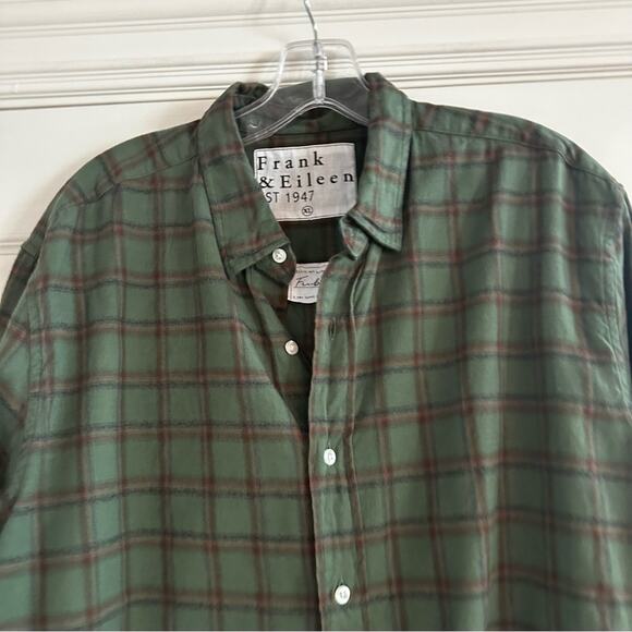 Frank & Eileen FINBAR Plaid Button Down Shirt Green XL Ling Sleeve Casual - Picture 10 of 14